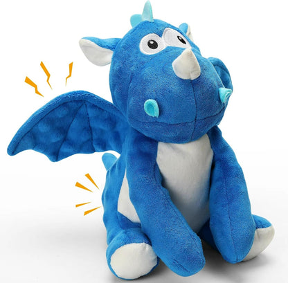 Plush Crinkle Squeaky Dog Toy for Small Medium & Large Dogs – Tough Chew Blue