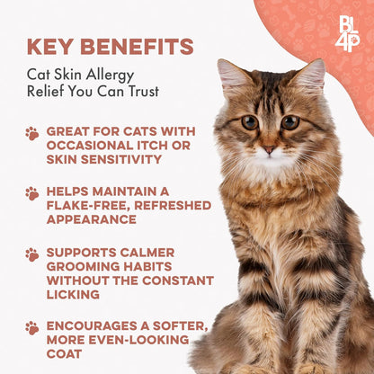 Cat Itchy Skin & Coat Support Supplement for Dry Skin, Shedding & Dandruff