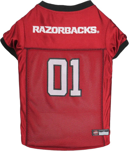 Licensed Official NCAA Mesh Jersey for Dogs & Cats Arkansas Razorbacks Large