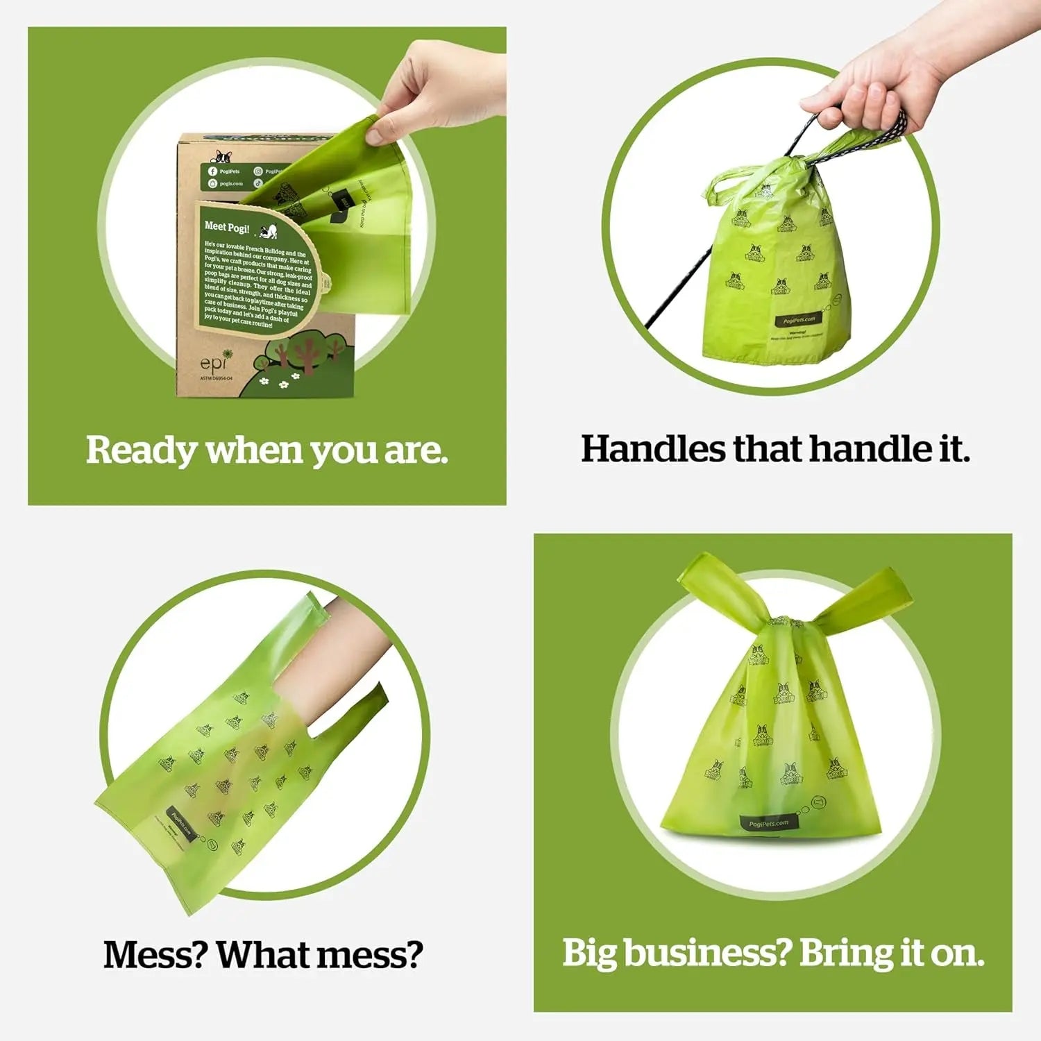 Dog Poop Bags with Handles 300ct – Extra Thick, Leak-Proof, Fresh Scent