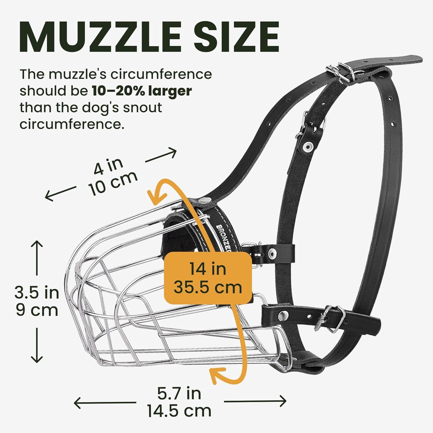 Breathable Metal Basket Dog Muzzle for Large Dogs with Leather Straps