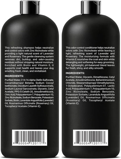 ALFIE'S Dog Shampoo and Conditioner Set Deodorizing Odor Control 16oz Each