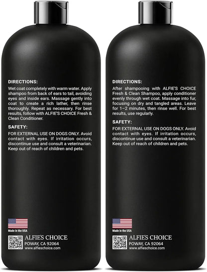ALFIE'S Dog Shampoo and Conditioner Set Deodorizing Odor Control 16oz Each