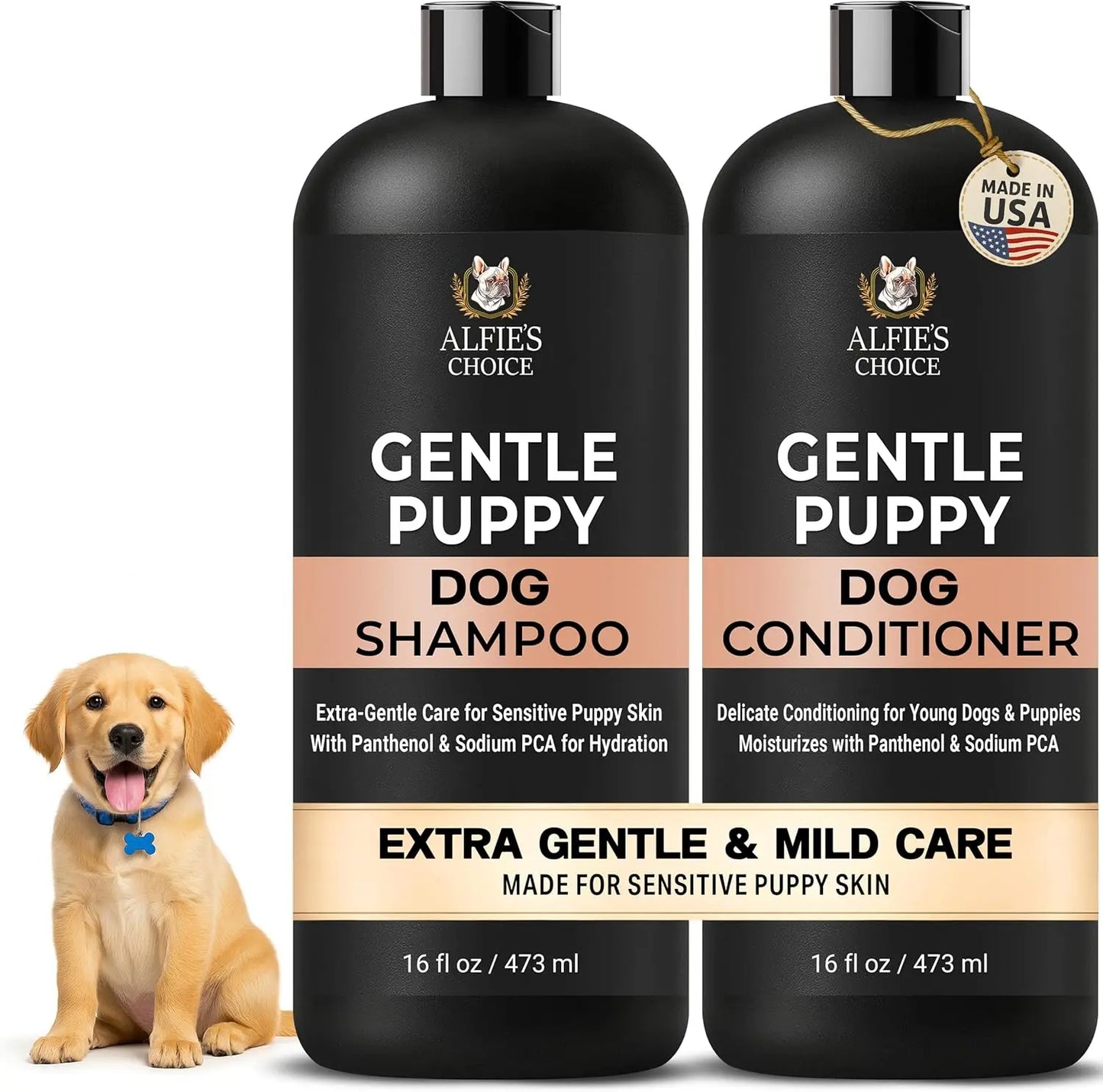 ALFIE'S Dog Shampoo and Conditioner Set Deodorizing Odor Control 16oz Each Puppy Dog Shampoo And Conditioner Set