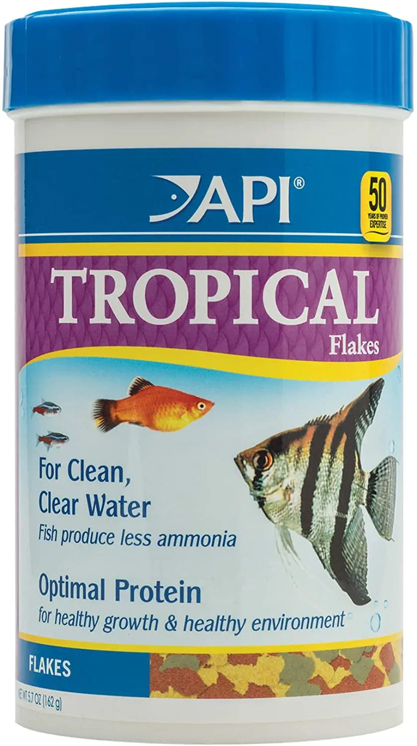 API Tropical Flakes Fish Food 5.7oz High Protein Clean Water Formula Tropical 5.7 Ounce (Pack Of 1)