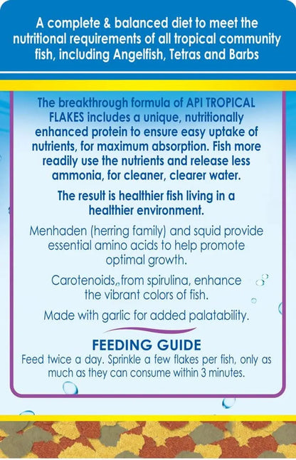 API Tropical Flakes Fish Food 5.7oz High Protein Clean Water Formula