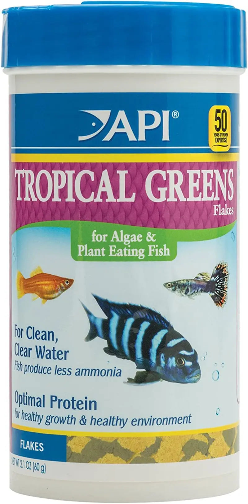 API Tropical Flakes Fish Food 5.7oz High Protein Clean Water Formula Tropical Greens 1 Count (Pack Of 1)