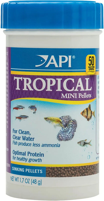 API Tropical Flakes Fish Food 5.7oz High Protein Clean Water Formula Tropical Mini 1.7 Ounce (Pack Of 1)