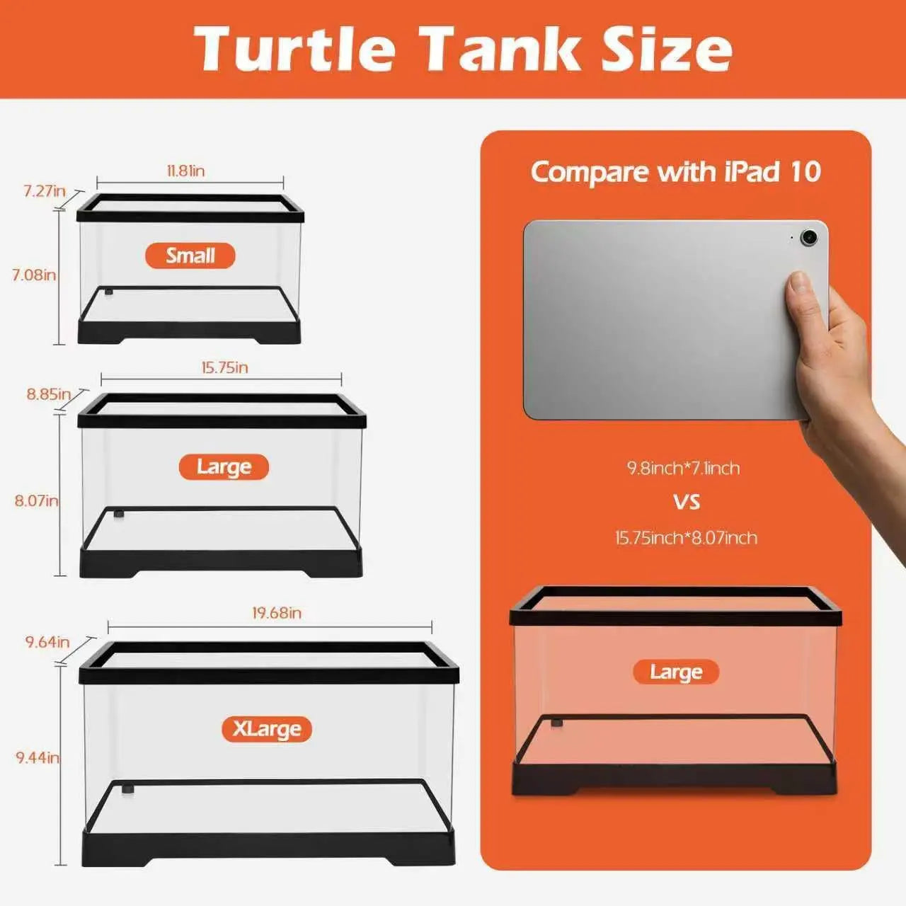 AZV Large Turtle Tank Kit | All-in-One Indoor Habitat w/ UVB Lamp
