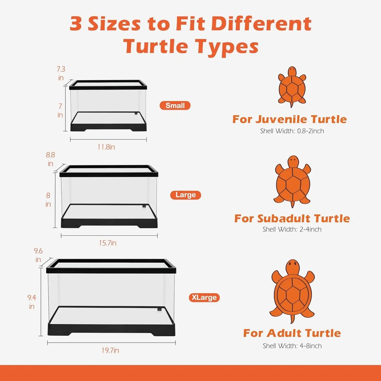 AZV Large Turtle Tank Kit | All-in-One Indoor Habitat w/ UVB Lamp