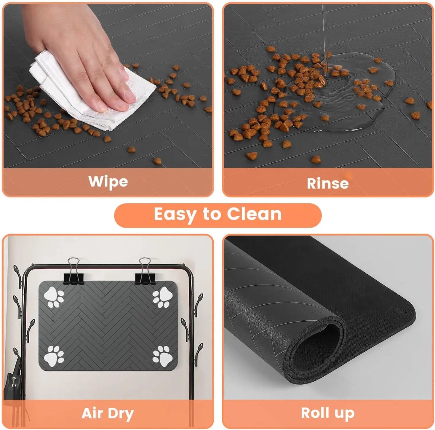 Absorbent Pet Feeding Mat for Dogs & Cats – Waterproof Rubber Backing, Quick-Dry