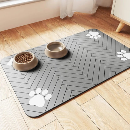 Absorbent Pet Feeding Mat for Dogs & Cats – Waterproof Rubber Backing, Quick-Dry