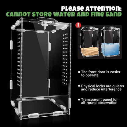Acrylic Jumping Spider Enclosure Ventilated Habitat for Small Reptiles