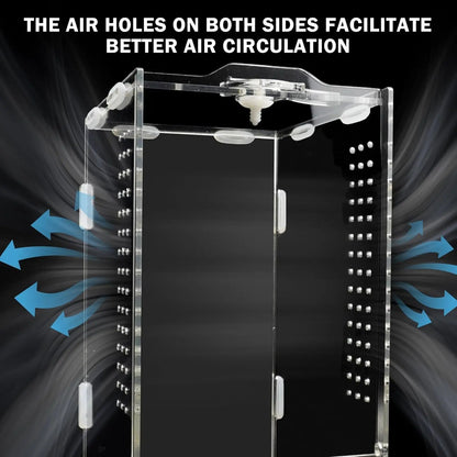 Acrylic Jumping Spider Enclosure Ventilated Habitat for Small Reptiles