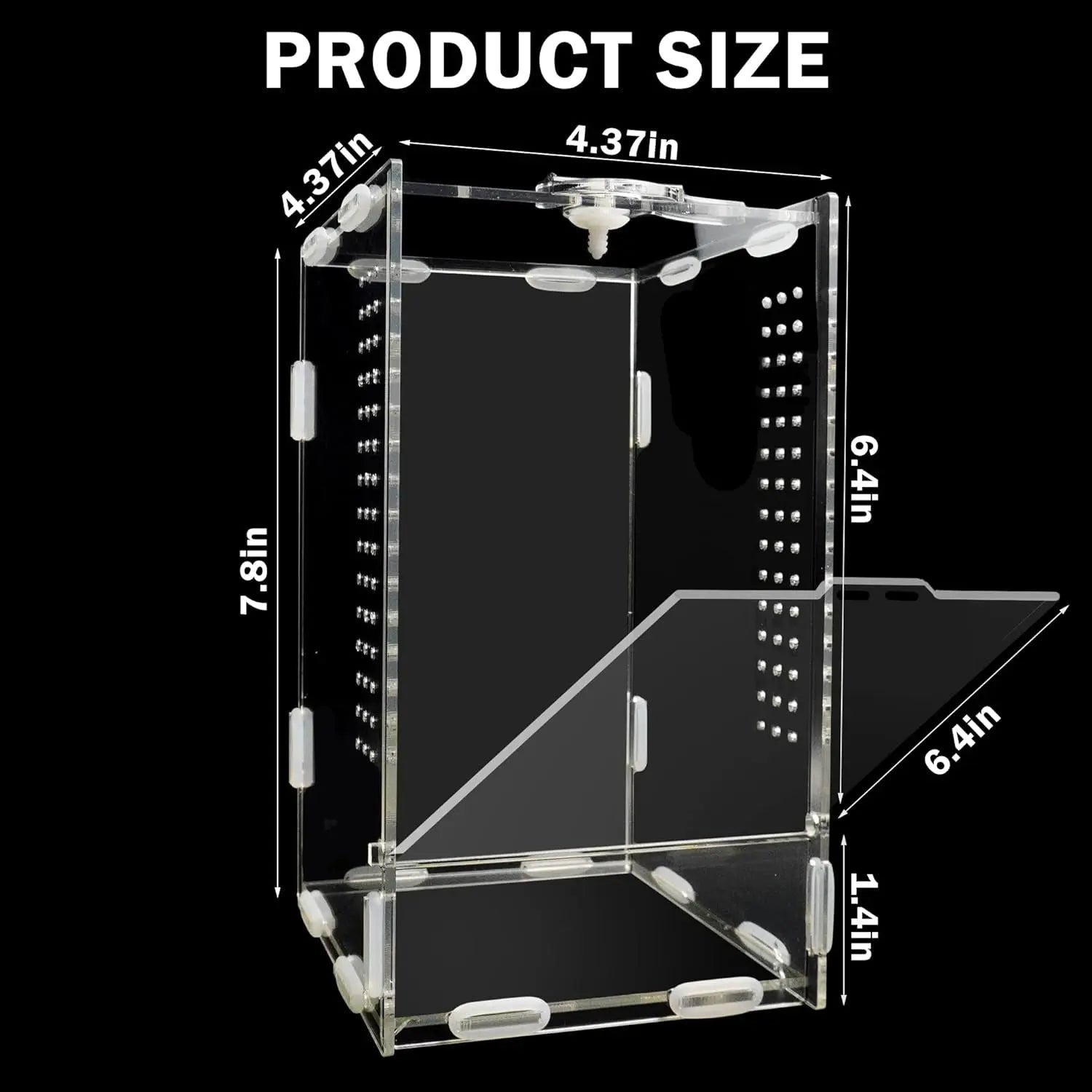 Acrylic Jumping Spider Enclosure Ventilated Habitat for Small Reptiles