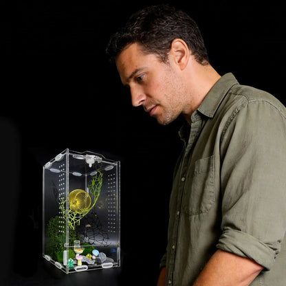 Acrylic Jumping Spider Enclosure Ventilated Habitat for Small Reptiles