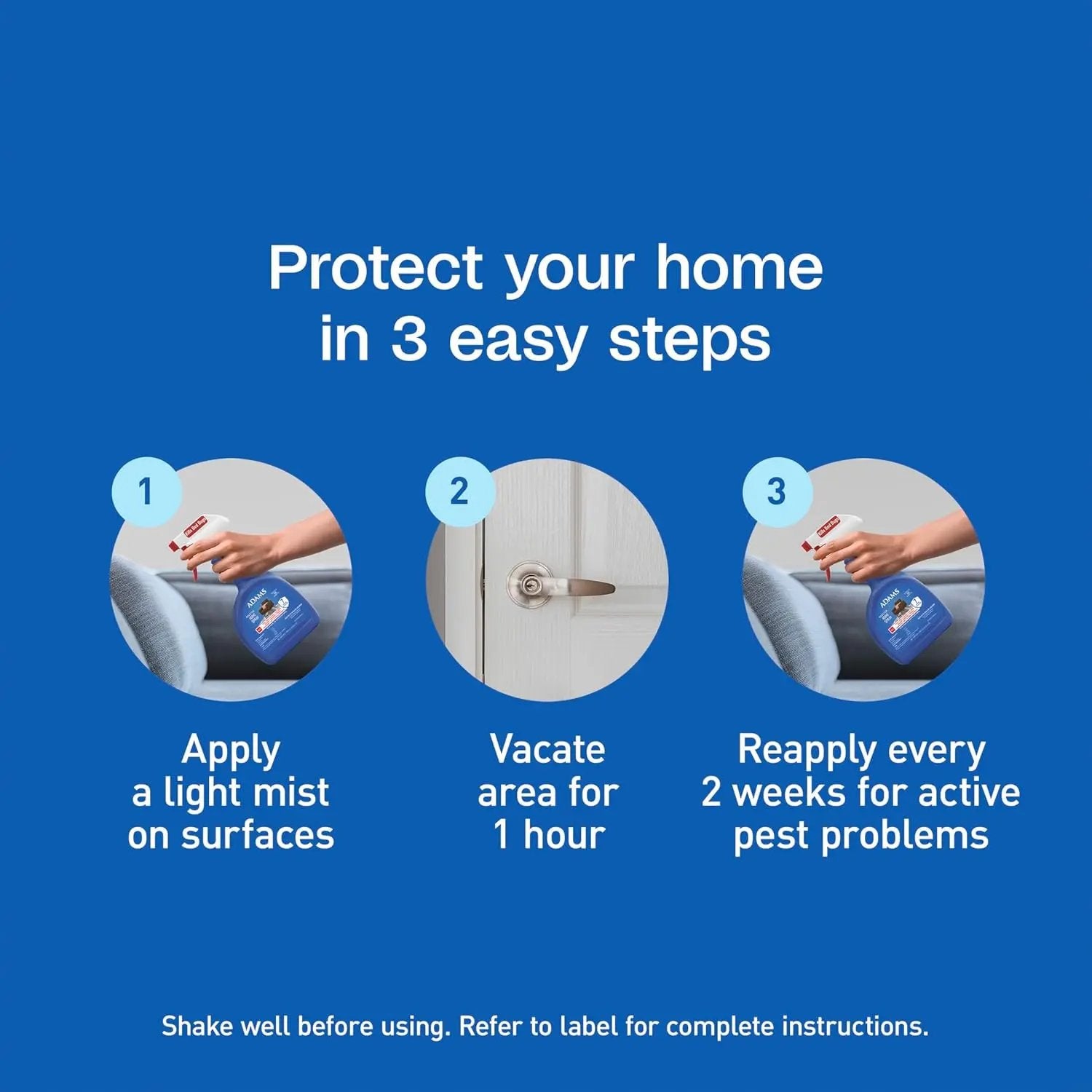 Adams Flea & Tick Home Spray – Kills Fleas, Eggs, Ticks, Bed Bugs & More, 24 oz