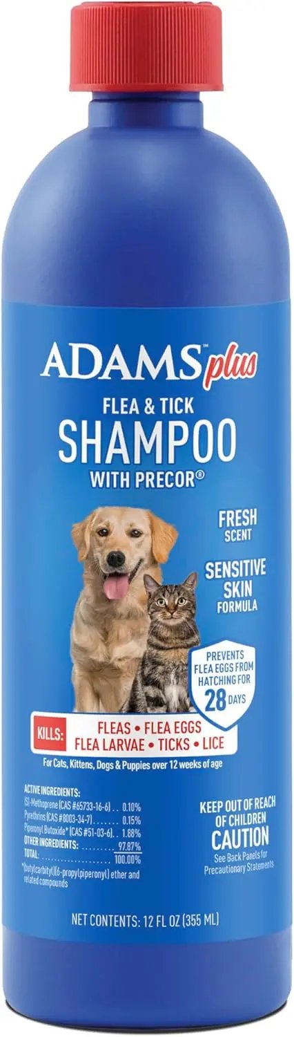 Adams Plus Flea & Tick Shampoo with Precor IGR – Kills Fleas, Ticks & Lice, 12 oz Default Title