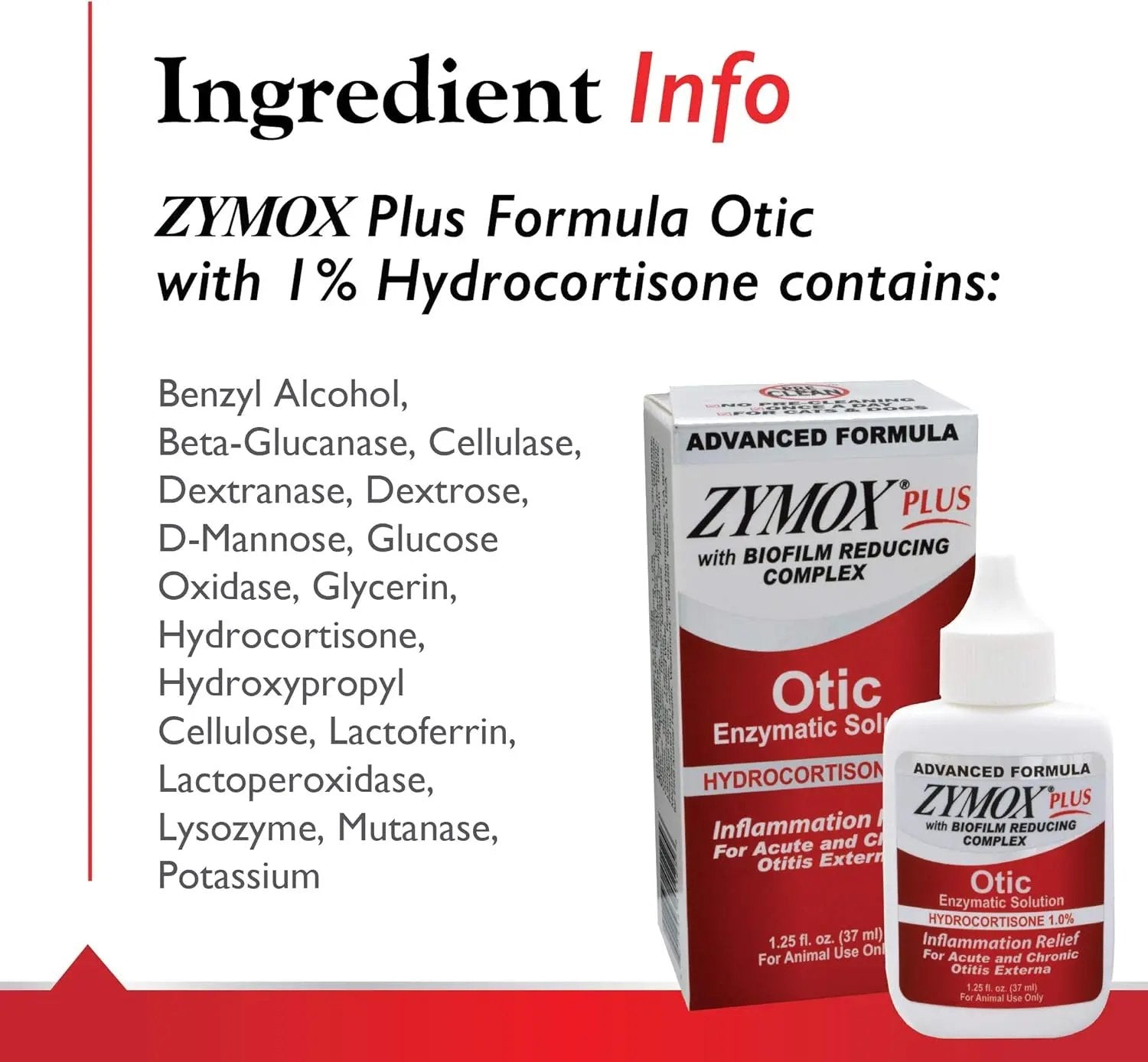 Advanced Plus Enzymatic Otic Ear Solution for Dogs & Cats with Hydrocortisone