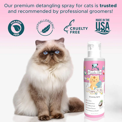 All-Natural Cat Detangler Spray, Moisturizing Coat Shine Conditioner for Kittens