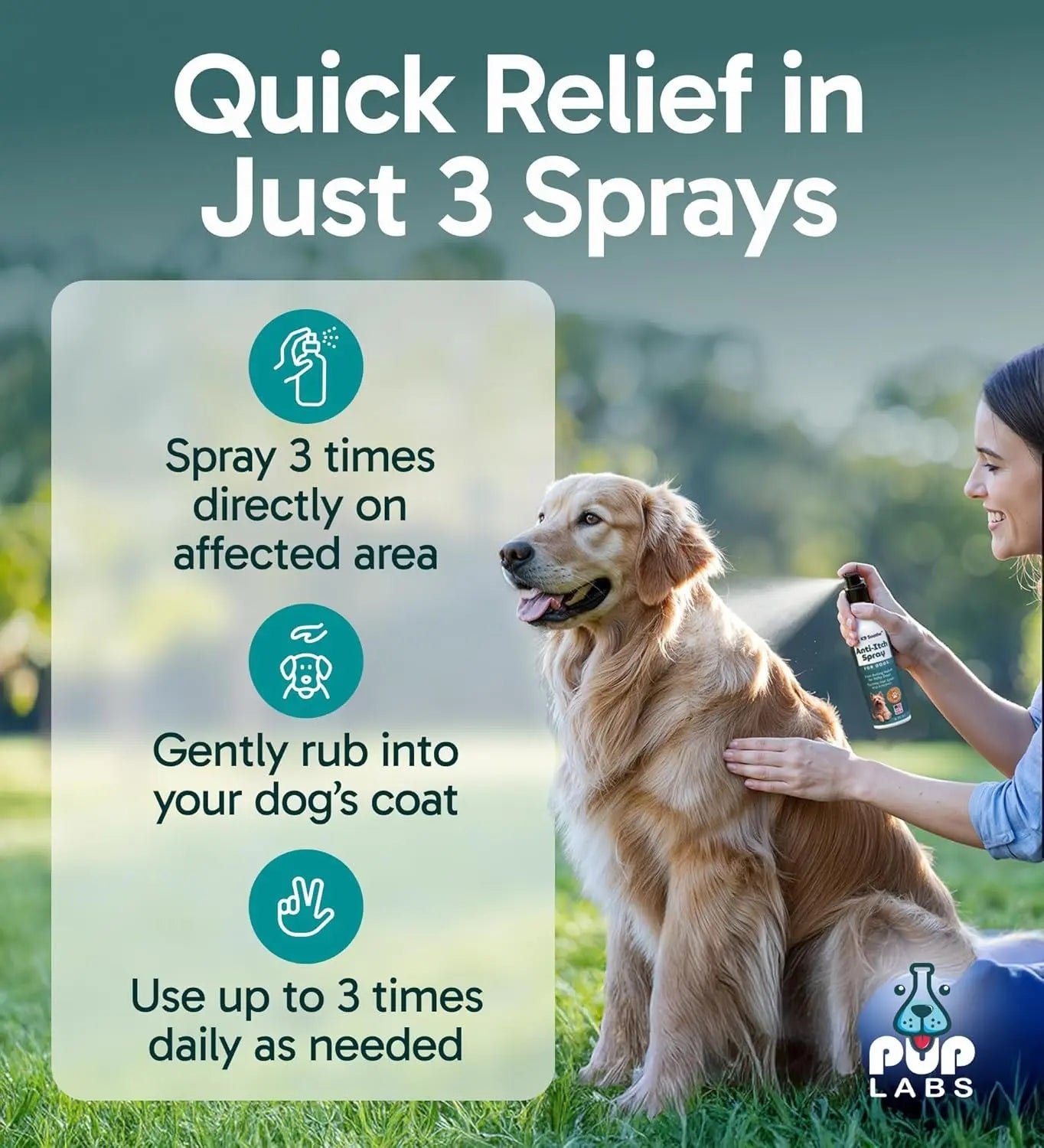 Anti-Itch Pet Skincare Spray for Dogs –Aloe, Rose & Coconut Hot Spot Relief