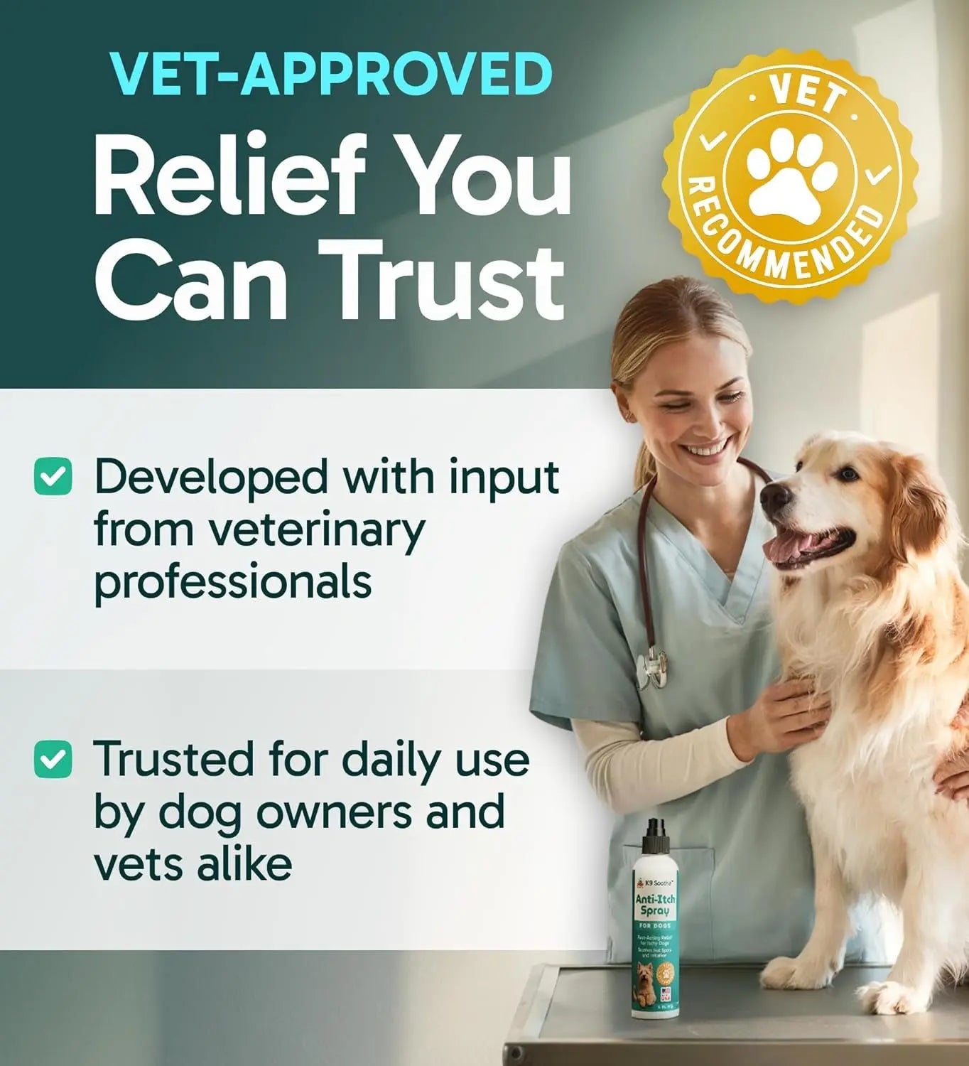Anti-Itch Pet Skincare Spray for Dogs –Aloe, Rose & Coconut Hot Spot Relief