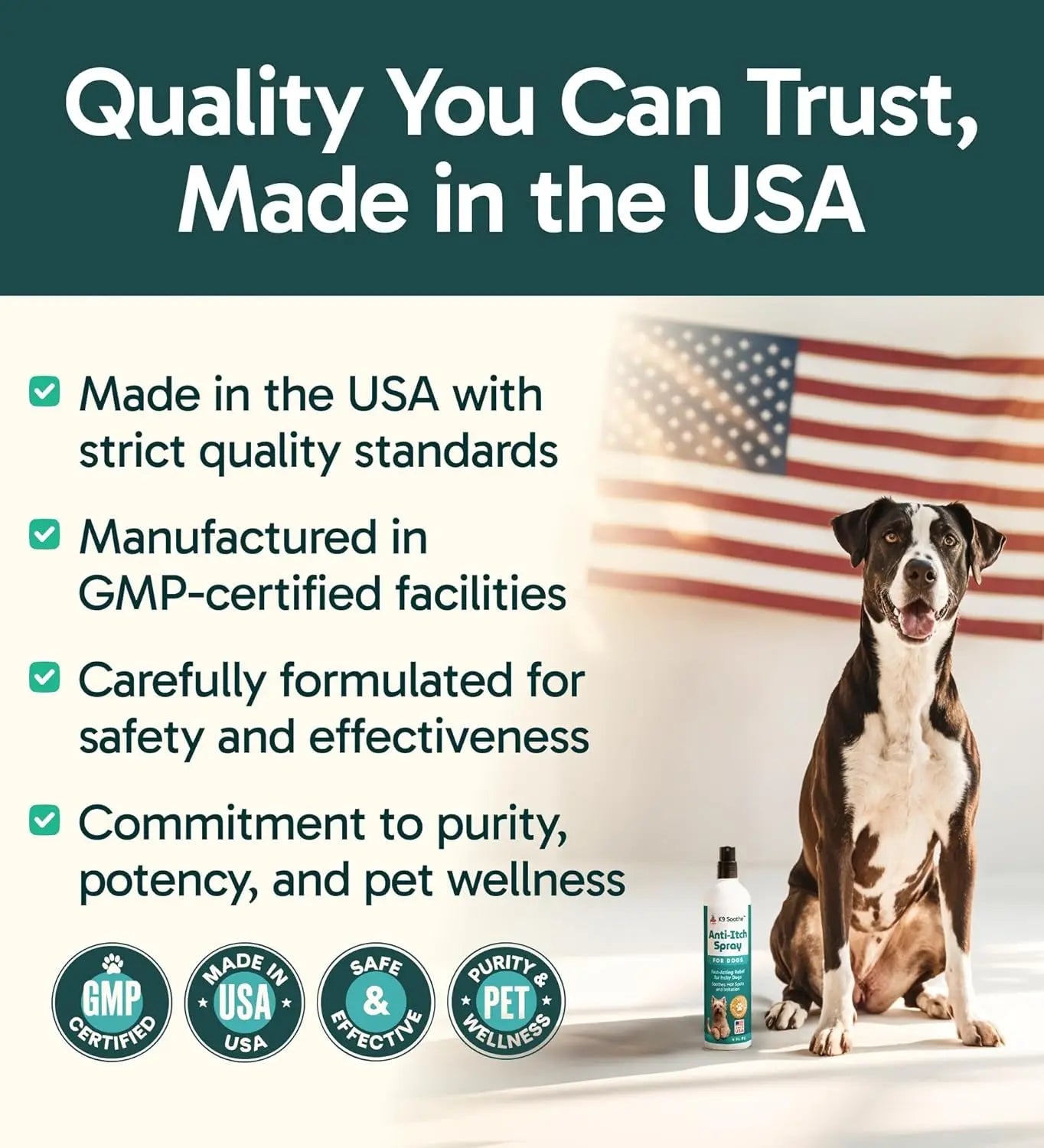 Anti-Itch Pet Skincare Spray for Dogs –Aloe, Rose & Coconut Hot Spot Relief