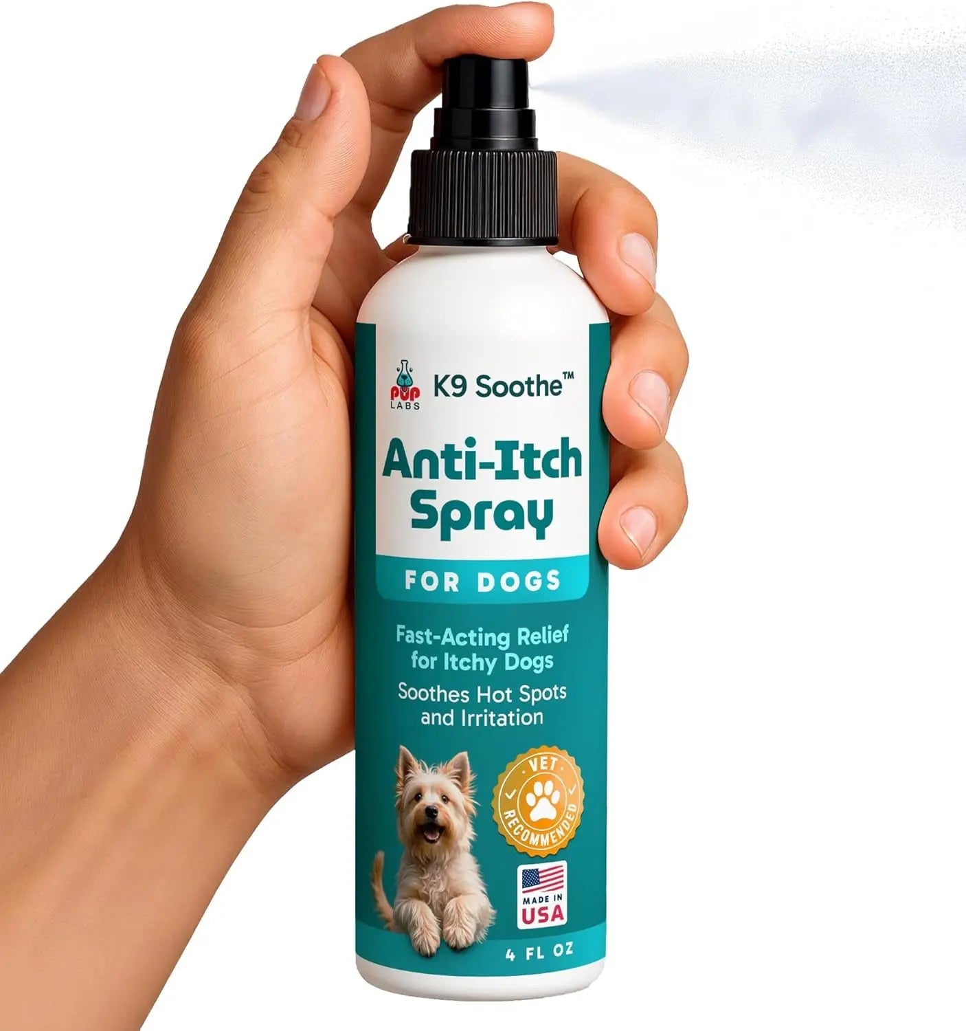 Anti-Itch Pet Skincare Spray for Dogs –Aloe, Rose & Coconut Hot Spot Relief