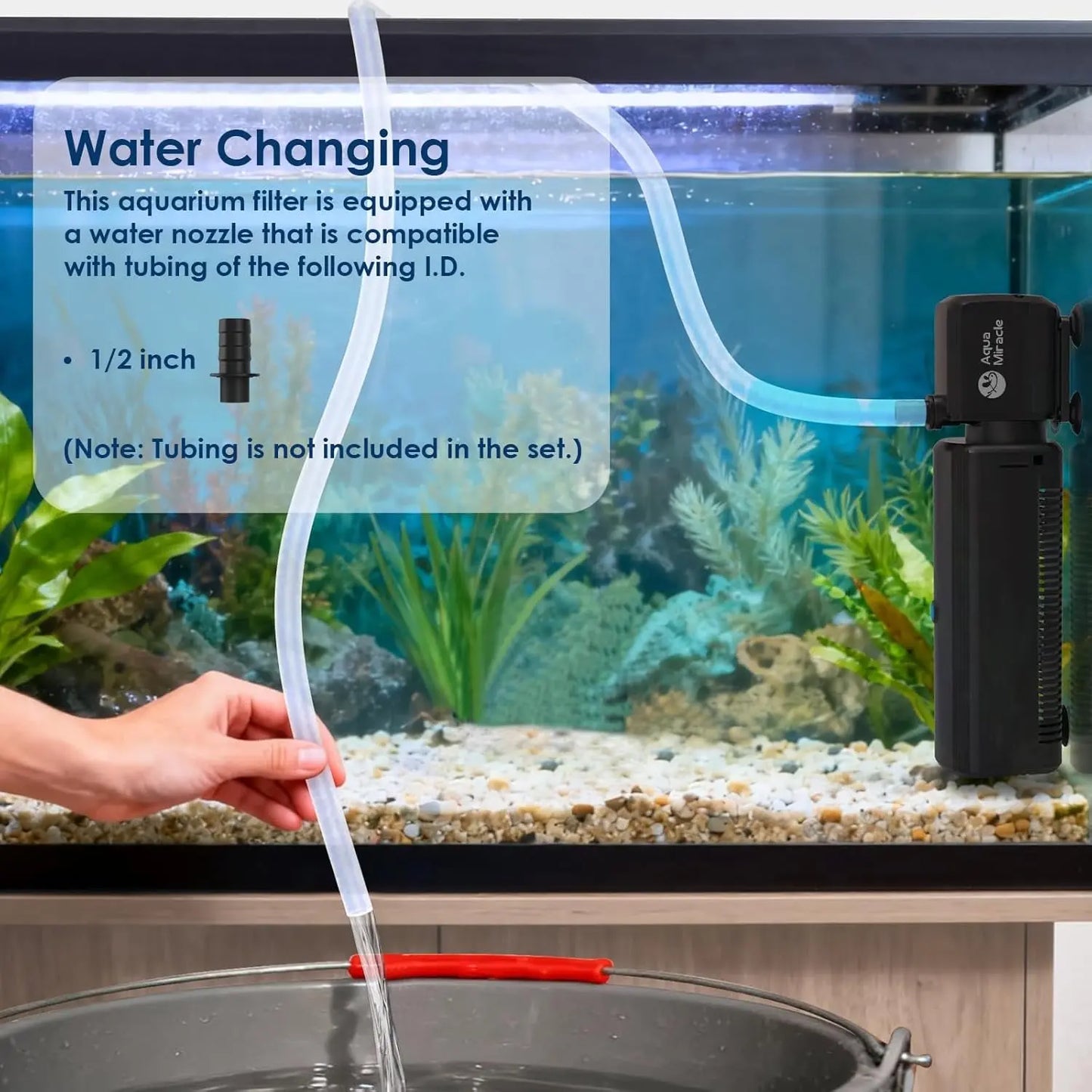 Aquarium Filter with UV Light Timer 400GPH Fish Tank Filter 10–200 Gal