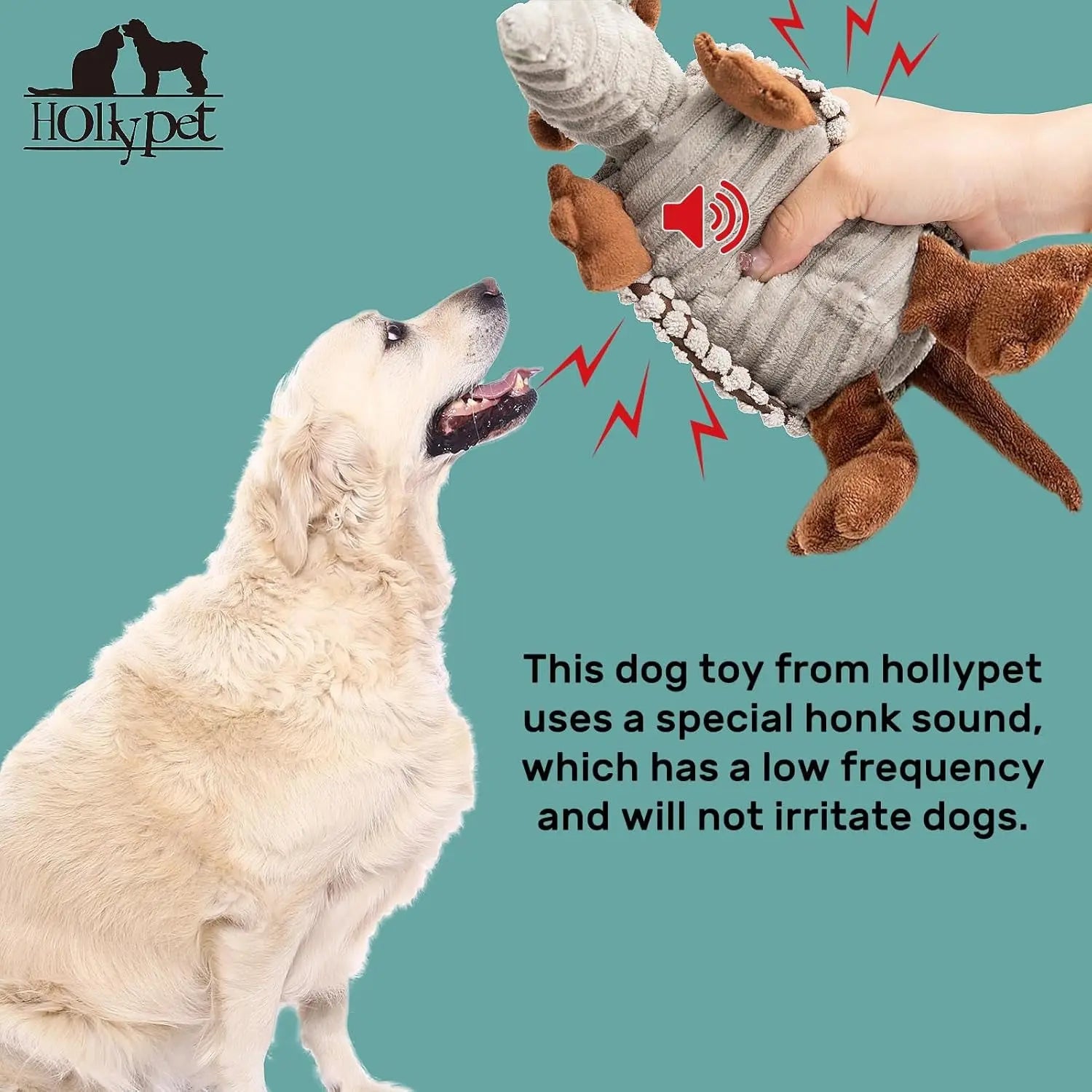 Armadillo Squeaky Plush Dog Toy, Soft Chew Toy for Small & Medium Dogs