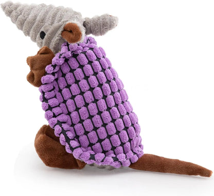 Armadillo Squeaky Plush Dog Toy, Soft Chew Toy for Small & Medium Dogs