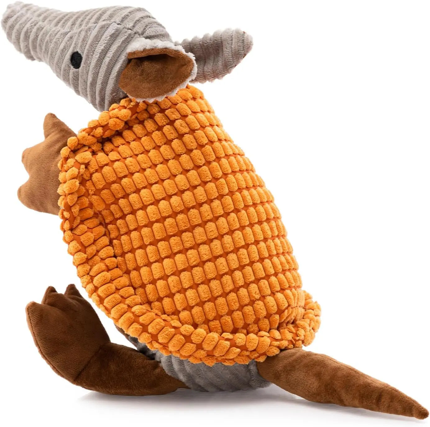 Armadillo Squeaky Plush Dog Toy, Soft Chew Toy for Small & Medium Dogs Orange 14 In