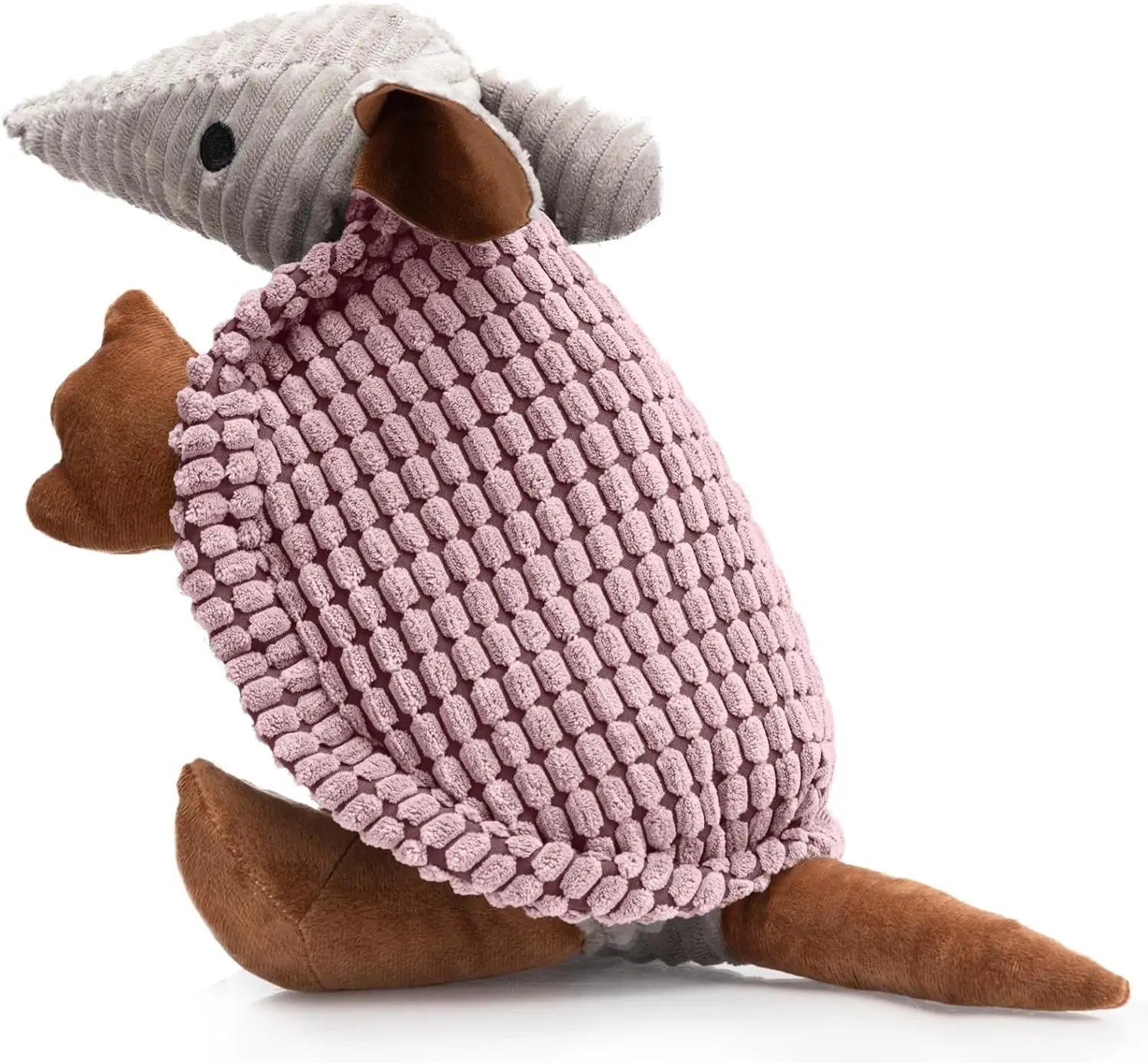 Armadillo Squeaky Plush Dog Toy, Soft Chew Toy for Small & Medium Dogs Pink 14 In