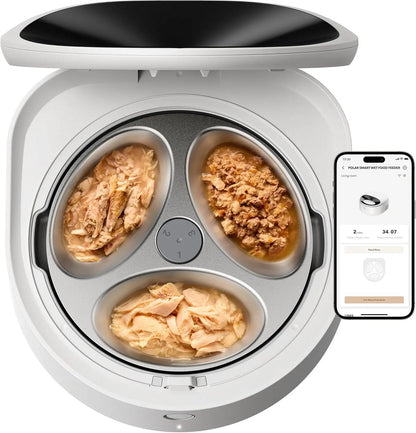 Automatic Cat Feeder for Wet Food – 3-Day Cooling Smart Feeder w/ App Control White Feeder