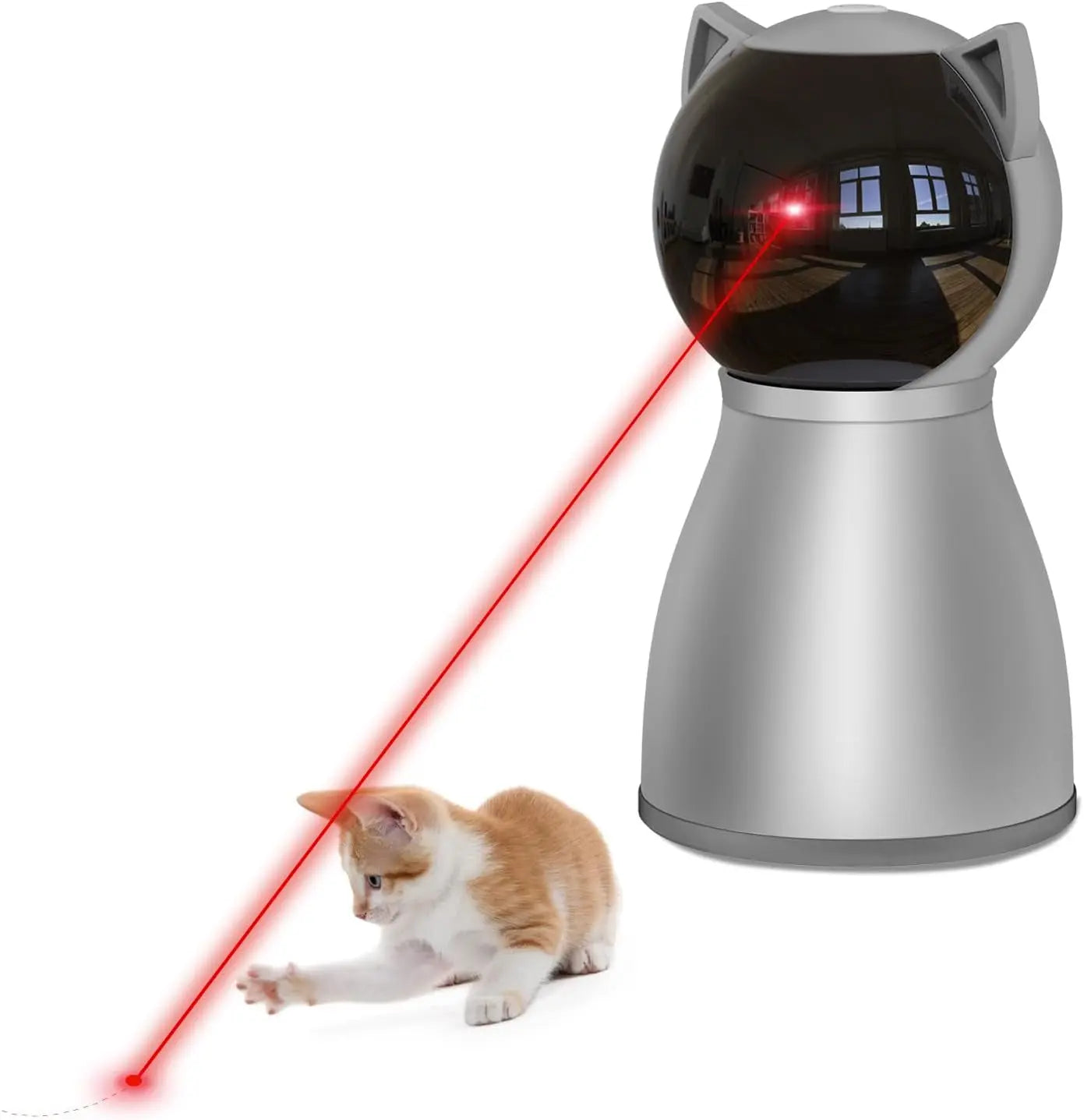 Automatic Cat Laser Toy – Motion-Activated, Rechargeable Interactive Indoor Pet Toy Gray