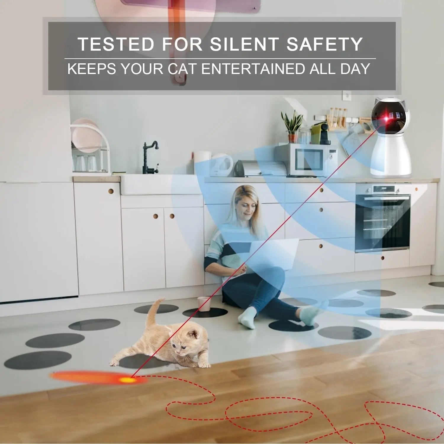 Automatic Cat Laser Toy – Motion-Activated, Rechargeable Interactive Indoor Pet Toy