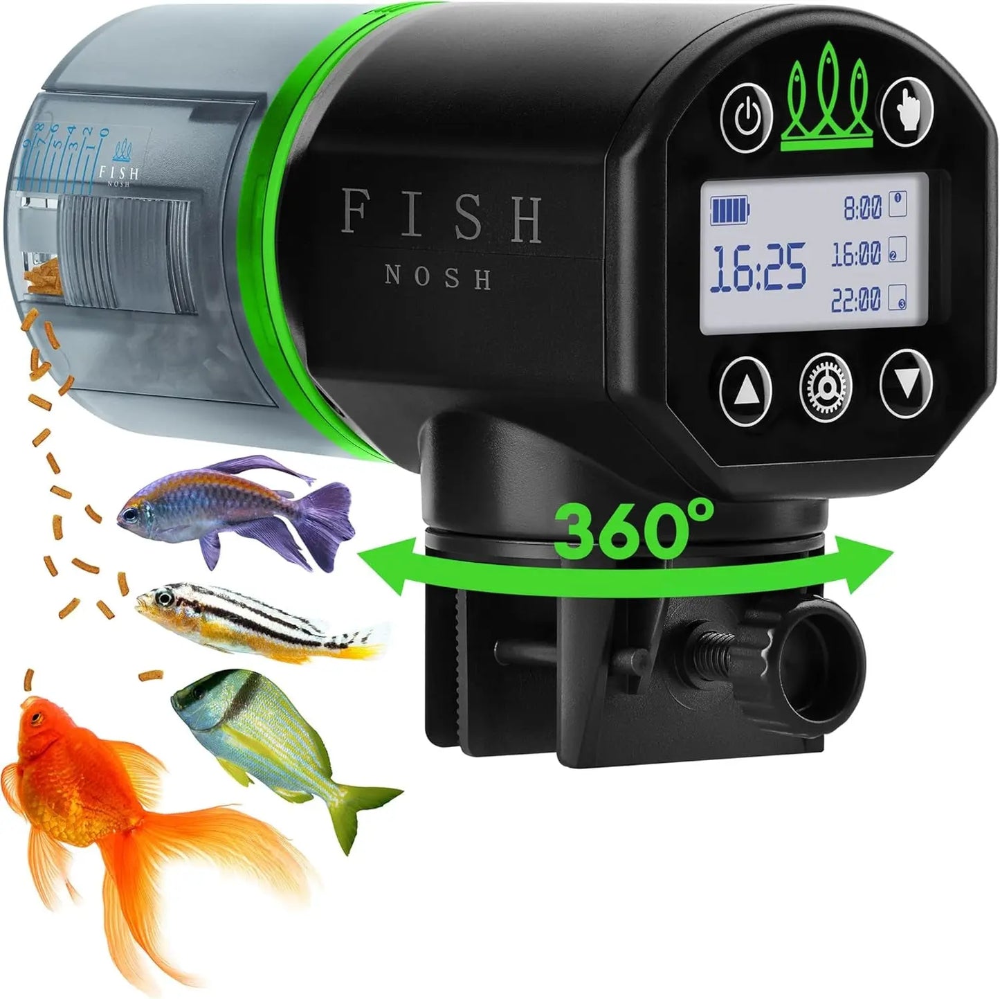 Automatic Fish Feeder with Timer Programmable Aquarium Food Dispenser Green