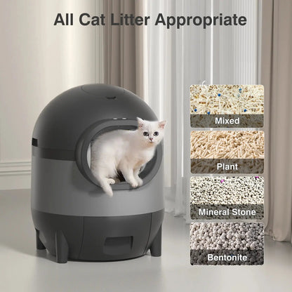 Automatic Self-Cleaning Cat Litter Box WiFi APP Control XL for Multiple Cats (black)