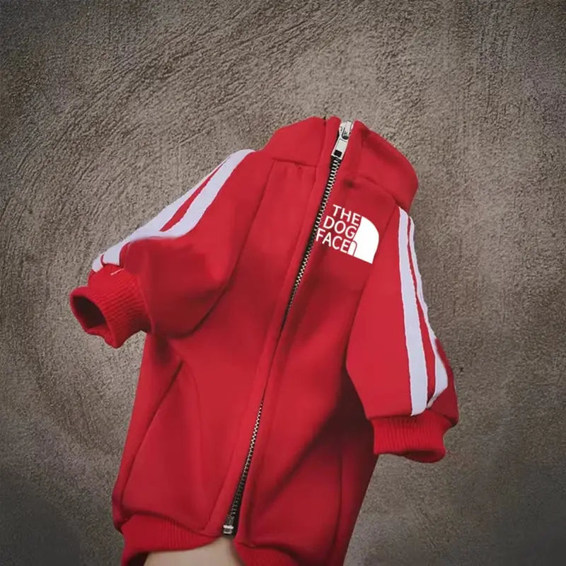 Autumn & Winter Zipper Fleece Dog Hoodie– For Small, Medium & Large Dogs (XS-8X) Red