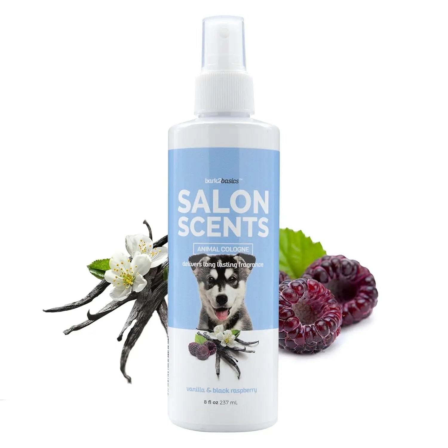 Bark2Basics Long Lasting Scents Professional Pet Cologne for Dogs & Cats, 8oz Vanilla And Black Raspberry