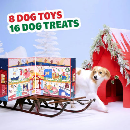 BarkBox Dog Advent Calendar – 8 Plush Toys & 16 Treats Holiday Gift Box