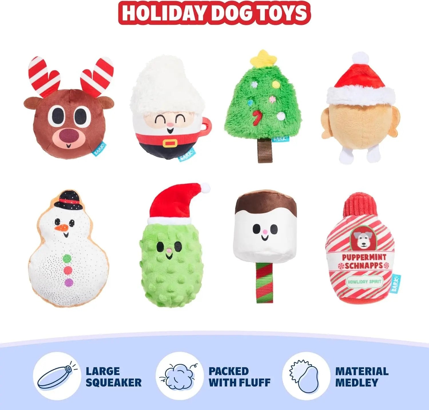 BarkBox Dog Advent Calendar – 8 Plush Toys & 16 Treats Holiday Gift Box