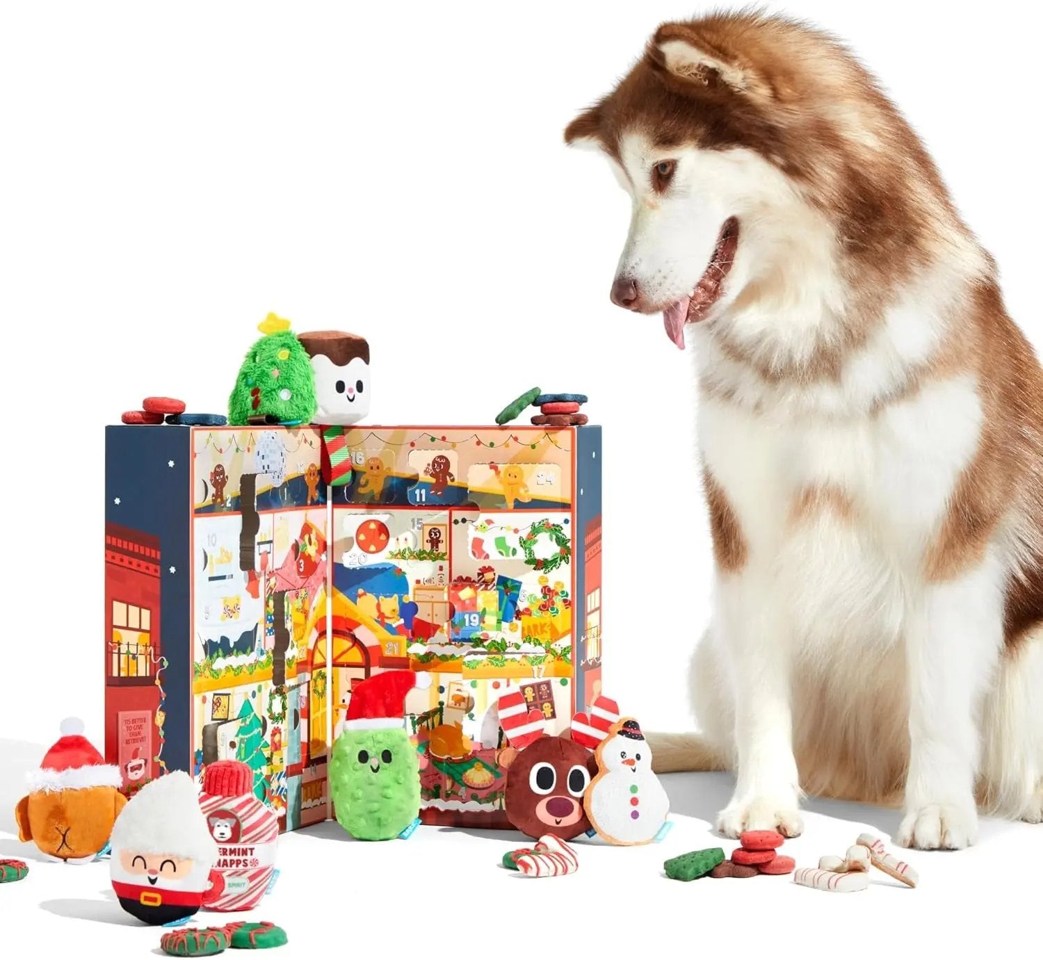 BarkBox Dog Advent Calendar – 8 Plush Toys & 16 Treats Holiday Gift Box