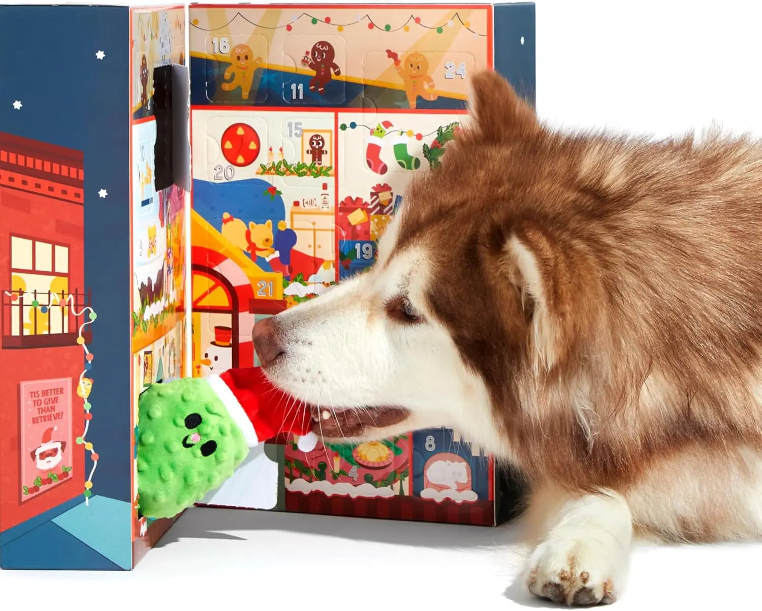 BarkBox Dog Advent Calendar – 8 Plush Toys & 16 Treats Holiday Gift Box