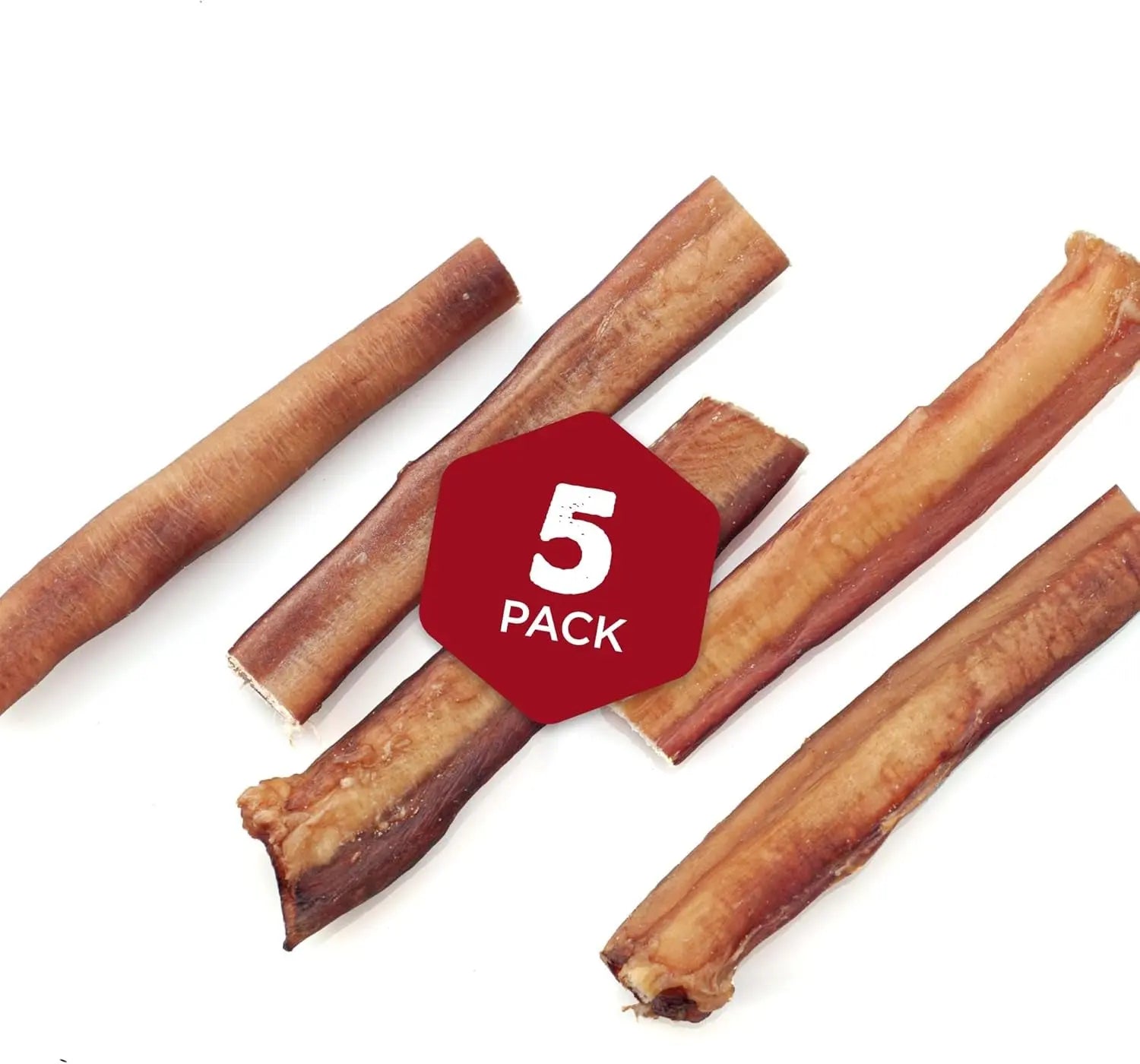 Best Bully Sticks 6" Thick Bully Sticks for Large Dogs,5 Pack –Single Ingredient