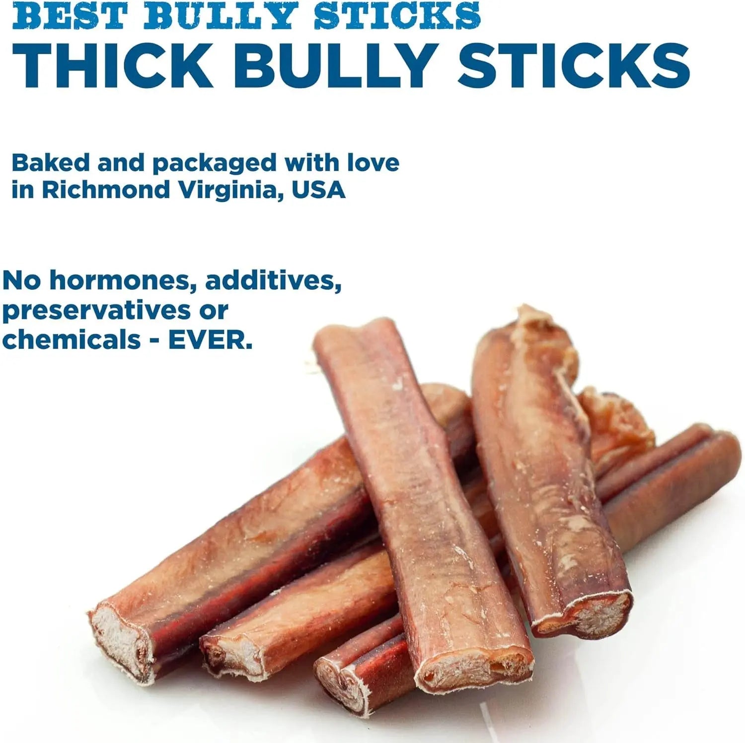 Best Bully Sticks 6" Thick Bully Sticks for Large Dogs,5 Pack –Single Ingredient