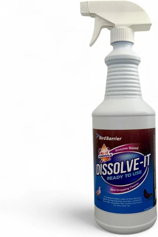 Bird Barrier Dissolve-It Enzyme Cleaner, Bird Dropping & Odor Remover Ready To Use 32 Fl Oz (Pack Of 1)