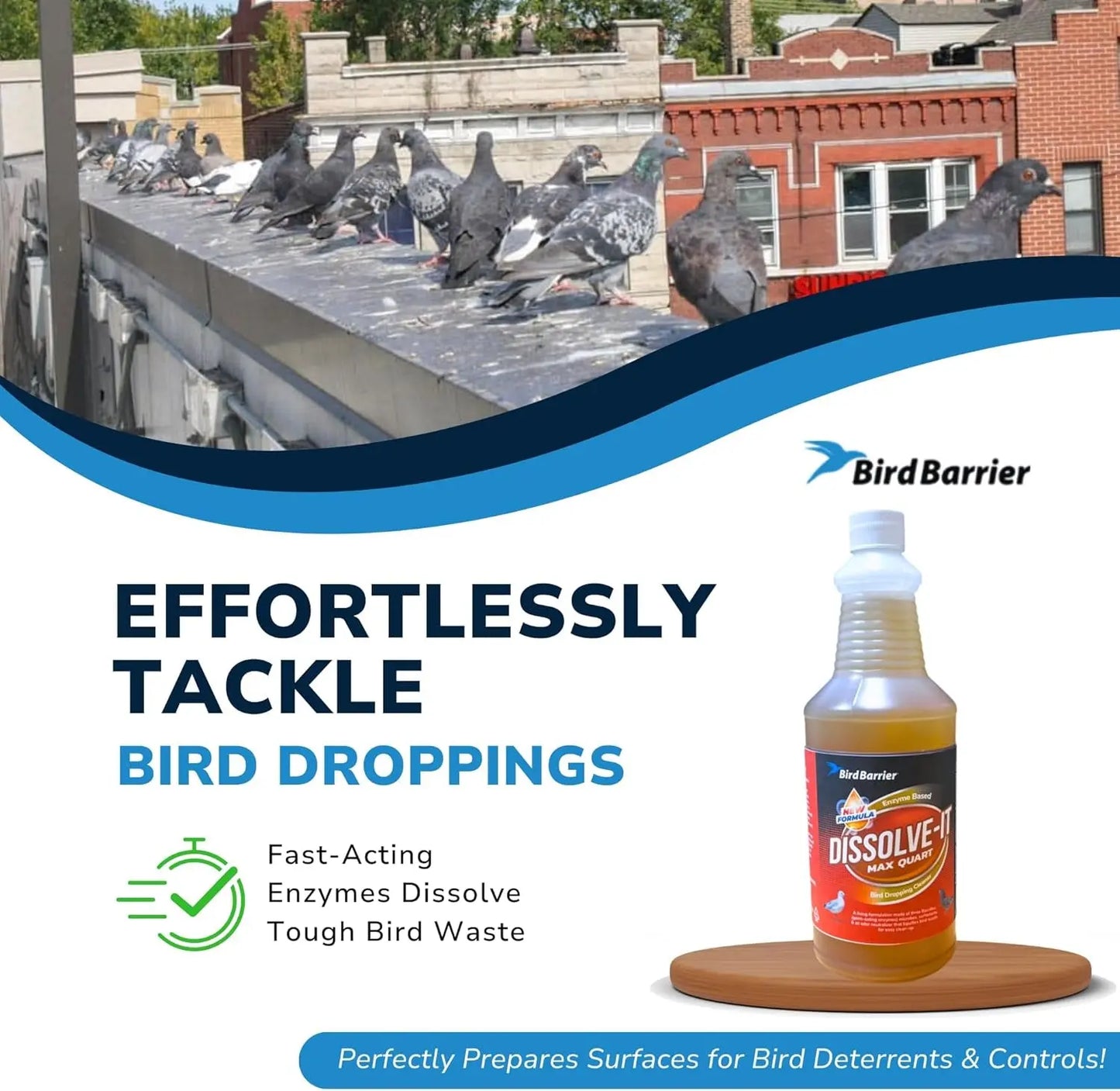 Bird Barrier Dissolve-It Enzyme Cleaner, Bird Dropping & Odor Remover