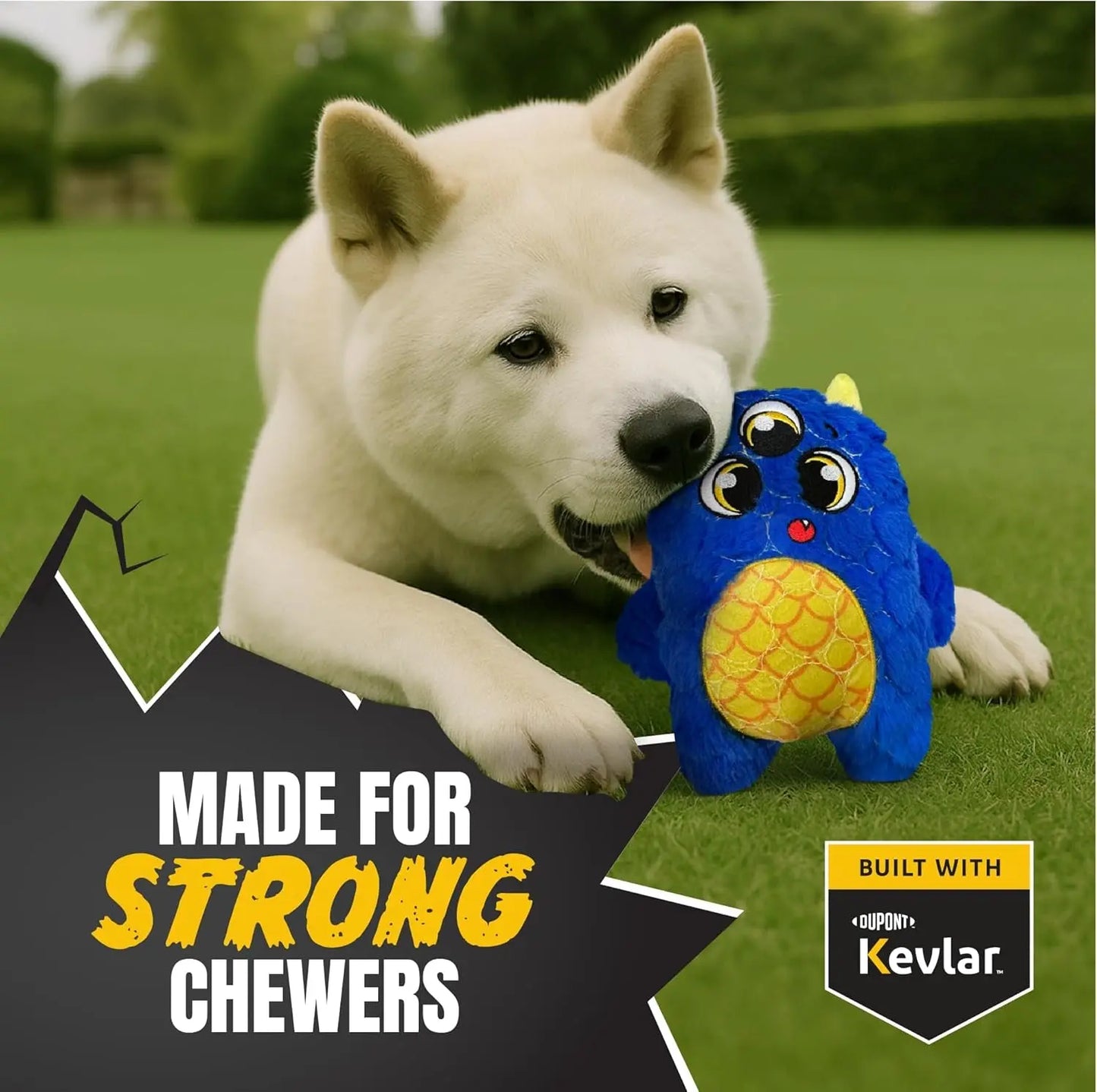 Bite Force Dog Toy with Squeaker for Aggressive Chewers (9 characters)