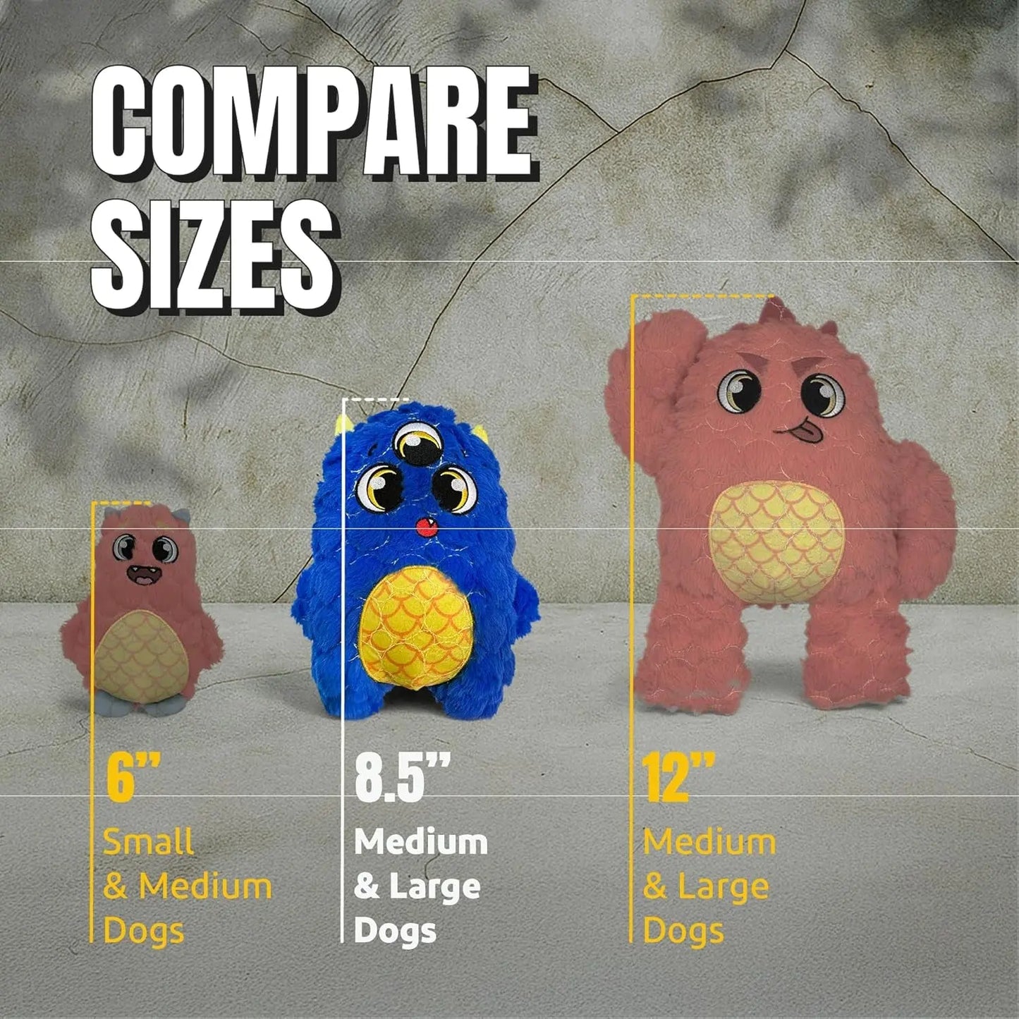 Bite Force Dog Toy with Squeaker for Aggressive Chewers (9 characters)